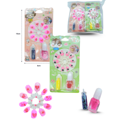 uña infantil carrusel con esmalte y hojuelas decorativas C/12 ZB-0122