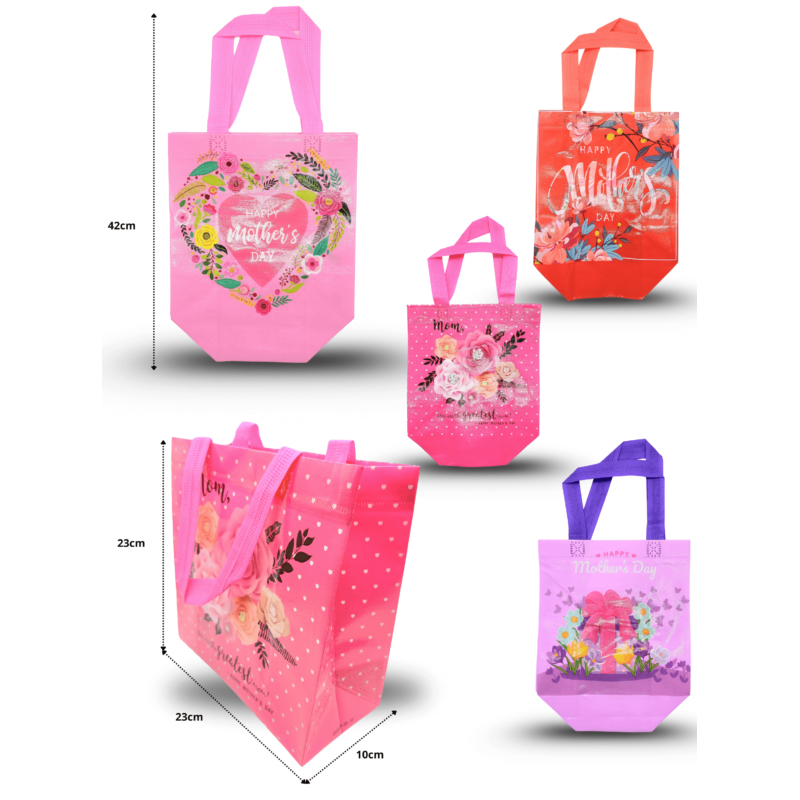 bolsa plastificada decorada happy mothers day C/12 XL34-7 o 25A-93
