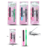set para manicura 3 pzas pata de mula, cortauñas y lima C/12 sets 10G-63