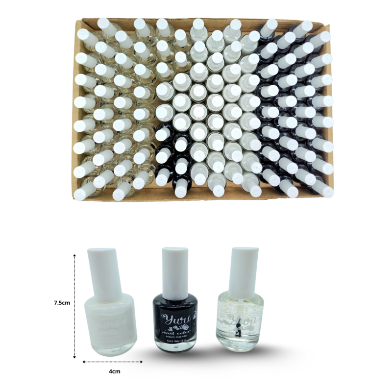 esmalte base colores surtidos negro, blanco y transparente C/112 ALB MOR