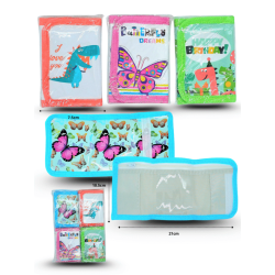 cartera diseños mariposa y dinos C/12 D4017