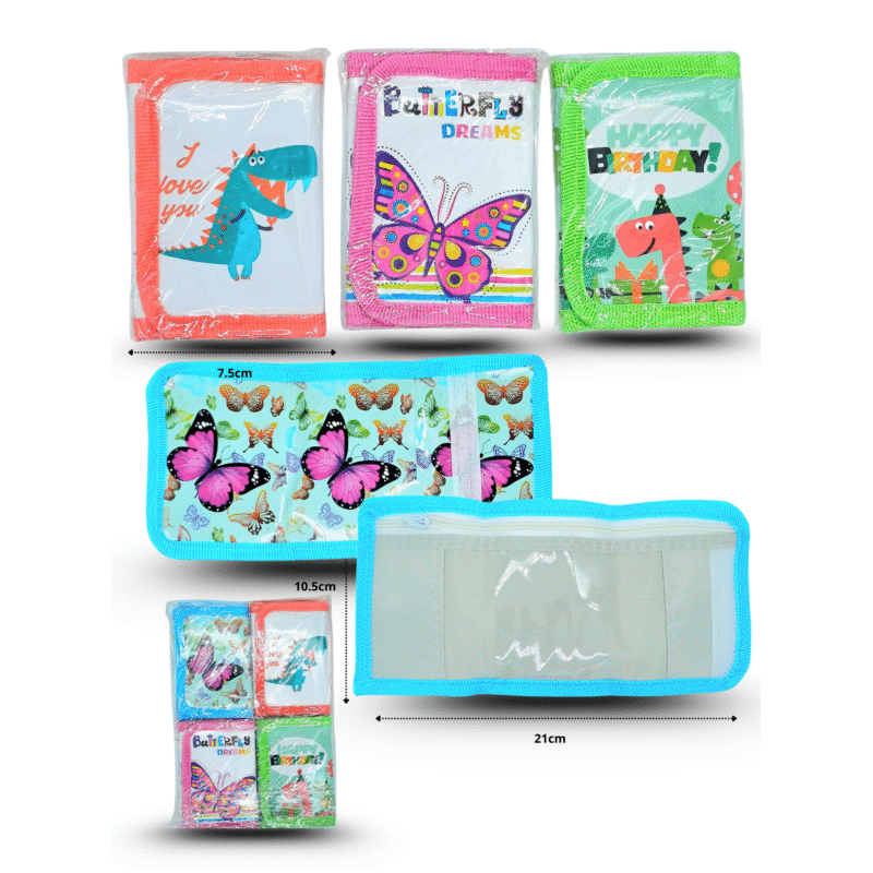 cartera diseños mariposa y dinos C/12 D4017