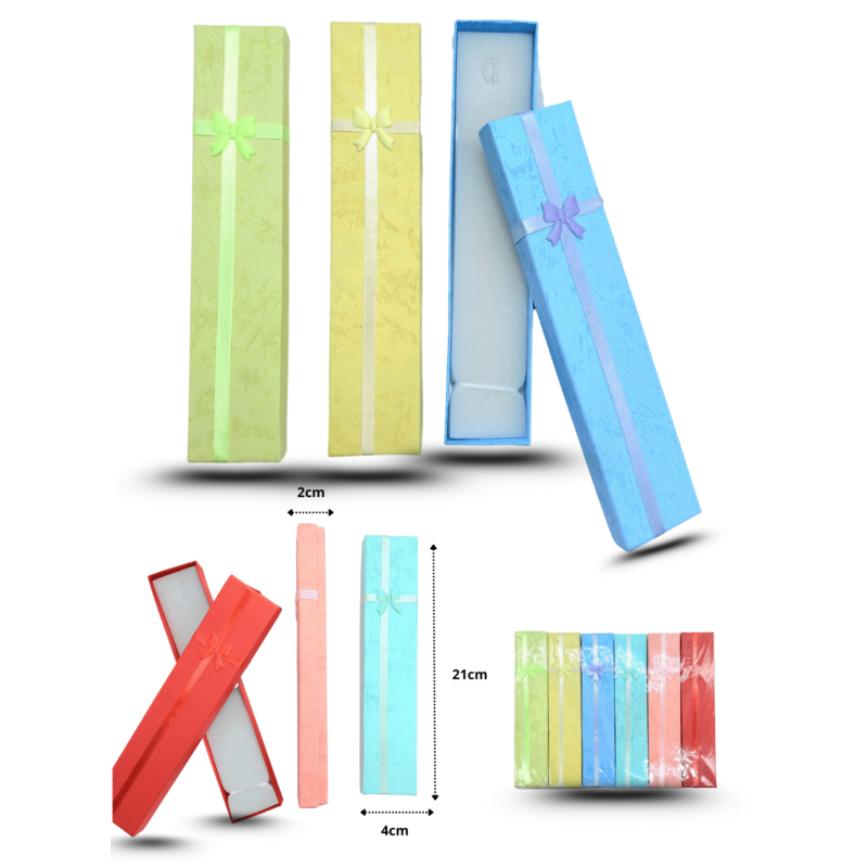 caja larga para regalo variedad de colores 4.5×21 CM C/12 GE67379