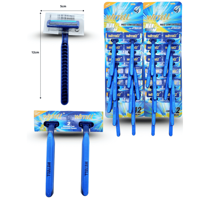 rastrillo WETELL 3 navajas con lubrícate en tira C/24 M1187-2A-6