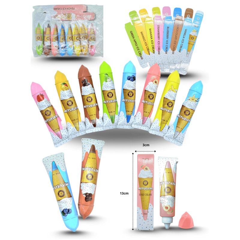 crema para manos tubo helado aromática en caja individual C/8 HC-MIX-2