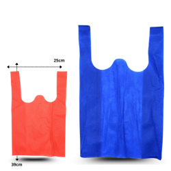 bolsa guata tipo camiseta chica variedad de colores 25×39 CM C/50 EXP604