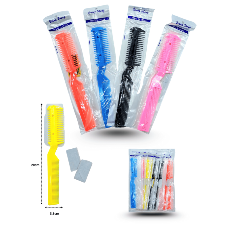 peine con perfilador y navaja C/12 EE0075