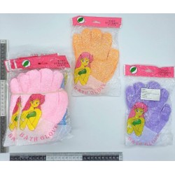 guante de baño en par variedad de colores empaque rosa C/12 pares XH5805