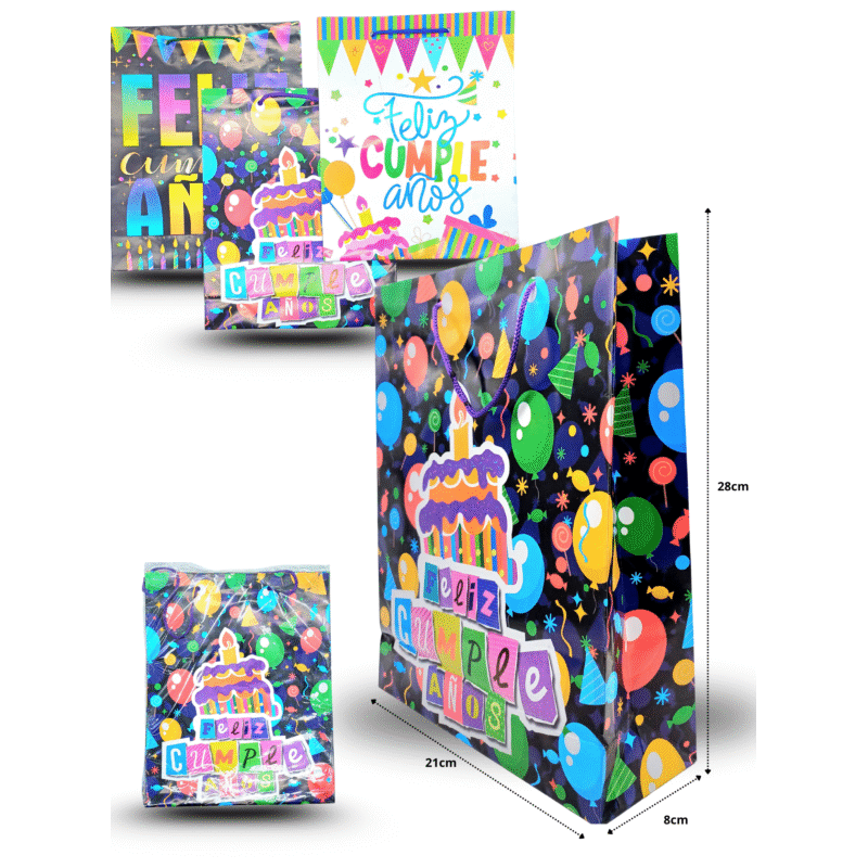 bolsa mediana toda ocasión 21cmx28cmx8cm C/12 CRS TRS