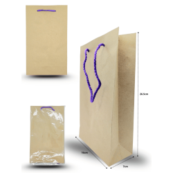 bolsa chica kraft 16cmx26.5cmx7cm C/12 CRS TRS