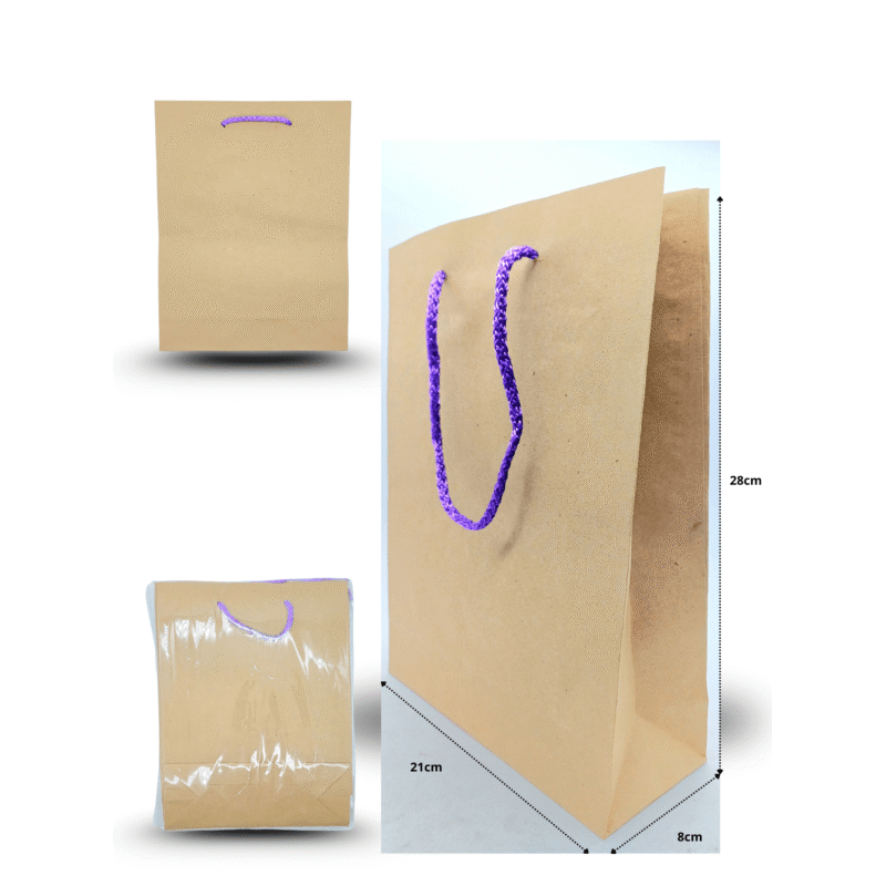 bolsa mediana kraft 21cmx27cmx8cm C/12 CRS TRS