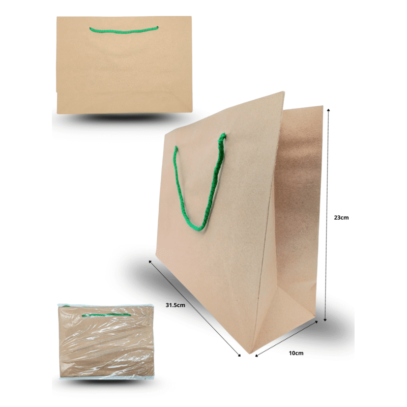 bolsa boutiquera kraft 22 31cmx23cmx10cm C/12 CRS TRS