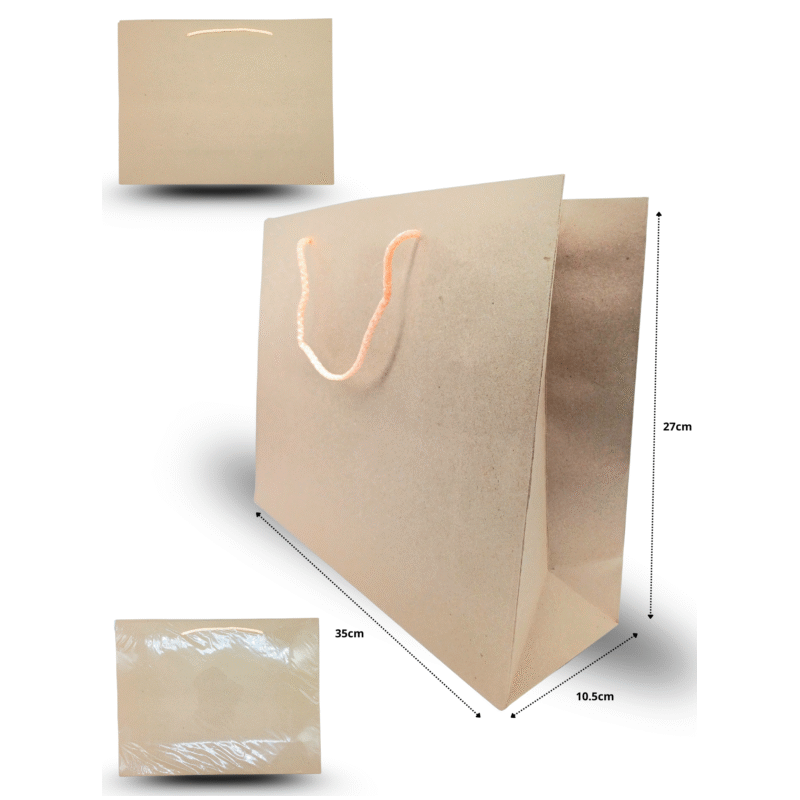 bolsa boutiquera kraft 23 35cmx27cmx10.5cm C/12 CRS TRS