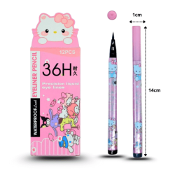 delineador tipo plumón ultra fino decorado kitty C/12 23ZR-14