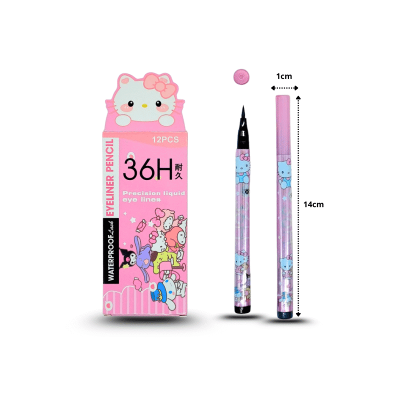 delineador tipo plumón ultra fino decorado kitty C/12 23ZR-14