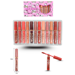 lip gloss NUDE colores surtidos caja kitty con lentes C/12 CC-119