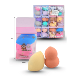 esponja cosmética bombón chica set 2 pzas caja decorada LABUBU C/12 DG25-C17
