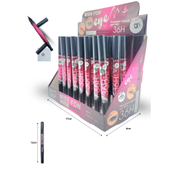 delineador 36h doble punta tipo plumón punto fino con sello diferentes figuras C/24 HLP-69