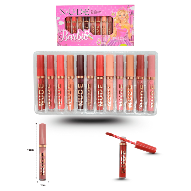 lip gloss colores surtidos NUDE caja barbie C/12 CC-212