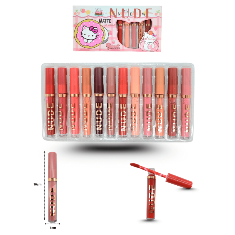 lip gloss NUDE colores surtidos caja sweet kitty C/12 CC-118