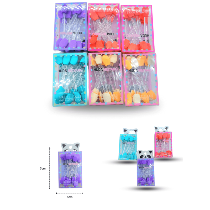 aplicadores de maquillaje en caja set 10pzas C/12 HKE-32 o LED-19