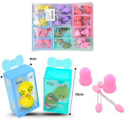 esponja bombón mini con aplicador en caja set 4 pzas C/12 RM12-1F-3