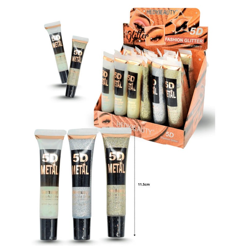 sombra líquida con glitter 5D METAL C/24 R23G-58 o XL4-116