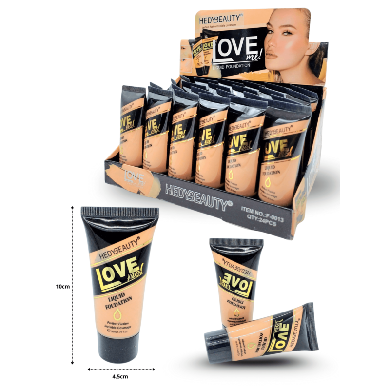 maquillaje liquido HEDY BEAUTY love me 50ml C/24 MW67-1H-13 o F-0013