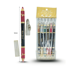 lápiz delineador grueso doble punta con sacapuntas C/6 jerdanna