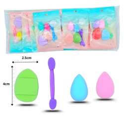 esponja bombón mini esponja plana gota aplicadores set 6 pzas C/12 HLQ-20