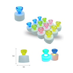 lampara diamante led multicolor 5×3.7cm C/12 F2852