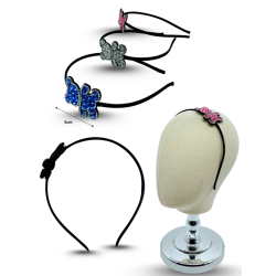 diadema negra oso brilloso en caja C/12 BO-0001