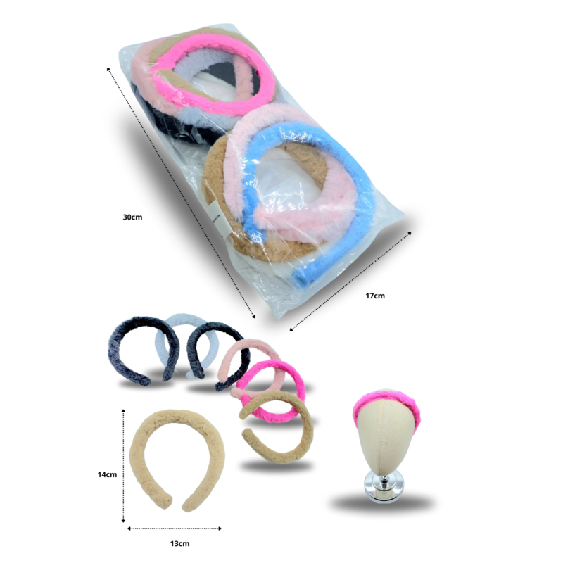 diadema peluche 2cm C/12 24ZI-79