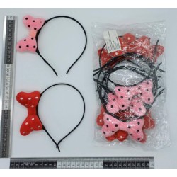 diadema con moño estampado de bolitas C/12 24F-32