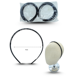 diadema negra fina brillosa 1cm C/12 EE2410