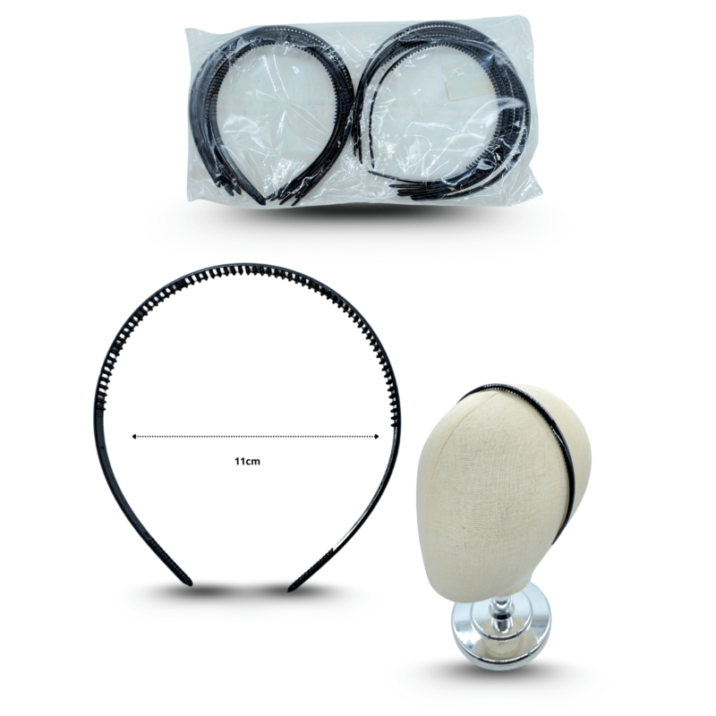 diadema negra fina brillosa 1cm C/12 EE2410