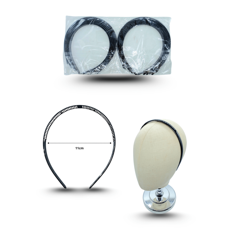 diadema negra fina brillosa 2cm C/12 EE2411