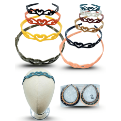 diadema con olas y corazon multicolor C/12 EE2417