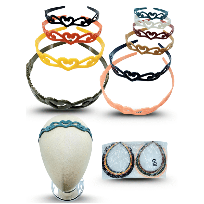 diadema con olas y corazon multicolor C/12 EE2417