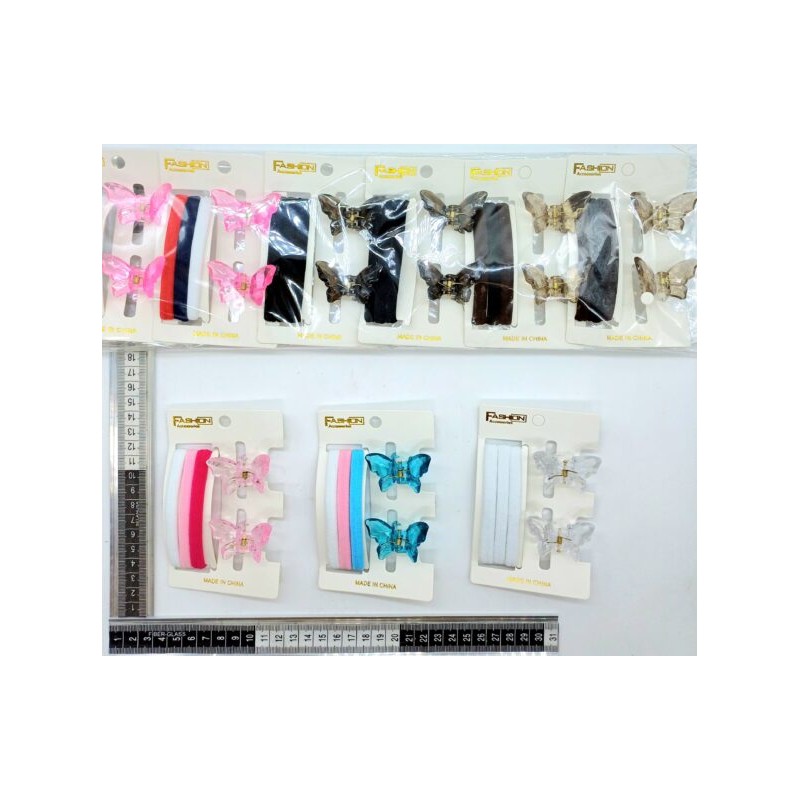 pinza mariposa cristal par con 3 liga licra set 5 pzas C/12 XL29-49