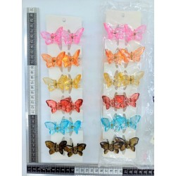 pinza mariposa cristal chica par en tira C/12 pares 3B-19