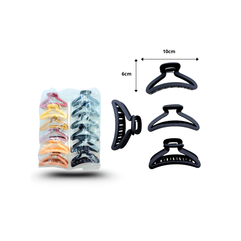 pinza arco hueco mate negra y colores C/12 EO1142