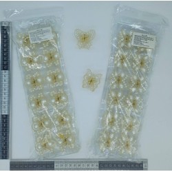 pinza pequeña transparente con perlas variedad de diseños 4×4 CM C/12 HJI-26