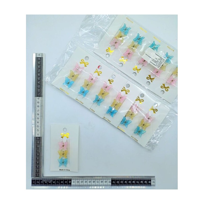 pinza mini mariposo azúcar set 3 pzas C/12 ZD-88