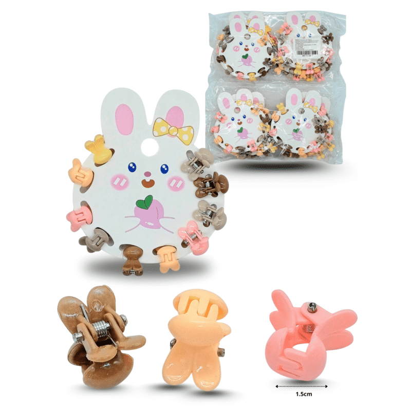 piojo en carrusel blister conejo set 10 pzas C/12 RM110-2A-7