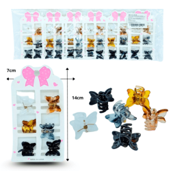 pinza mariposa cristal mini set 6 pzas C/12 RM1242-2B-30