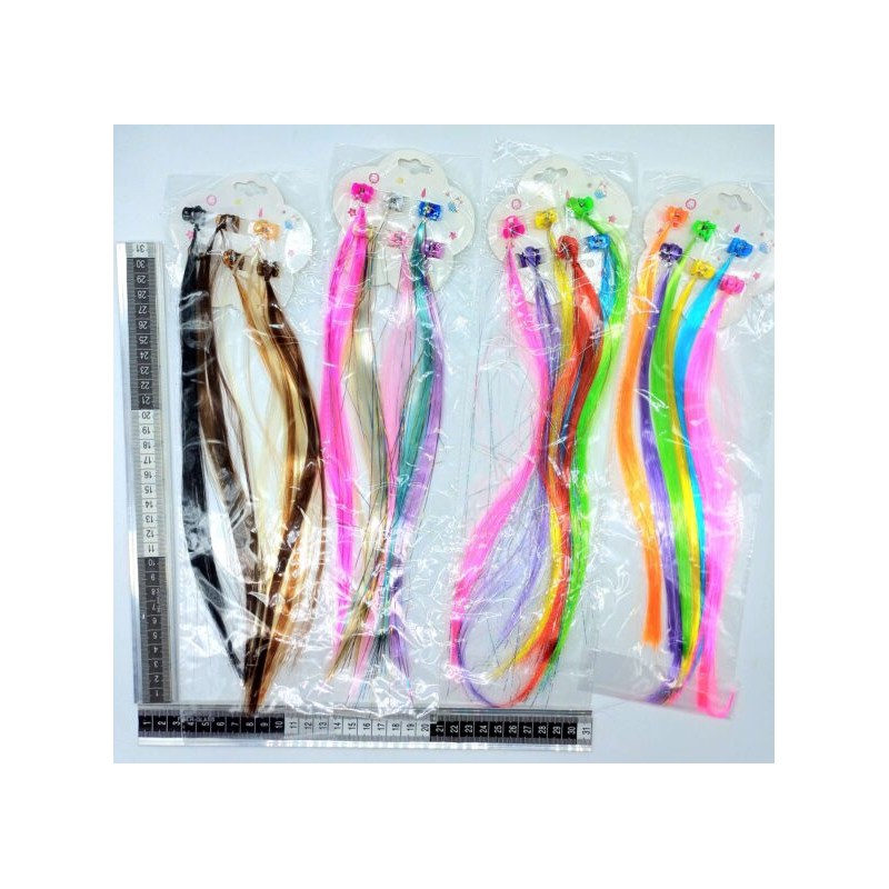 piojito con extensión pelo fantasía set 6 pzas C/12 40a-3 o -2 o -5