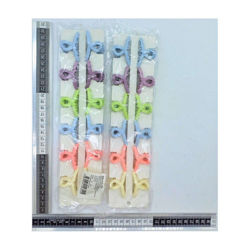 pinza para cabello par nudo chica colores pastel C/12 3B-11