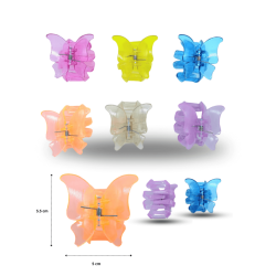 pinza mariposa chica cristal 6.5cm C/12 PLLZK