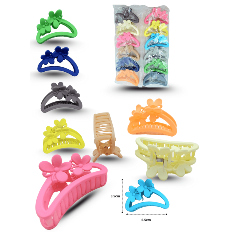 pinza arco doble flor mate 6cm C/12 EEO701